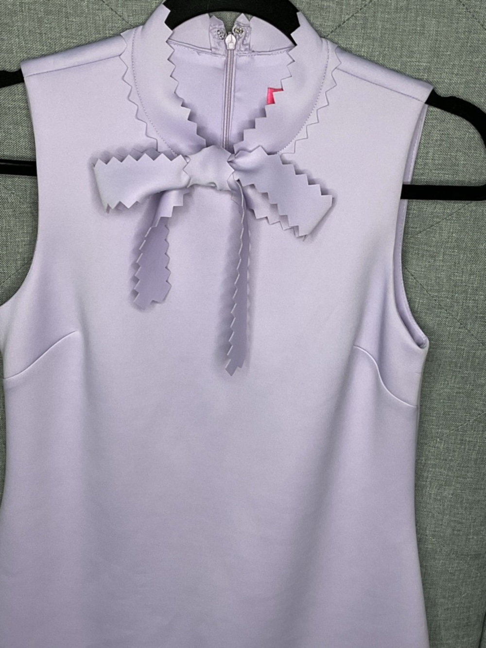Betsey Johnson Lavender Ruffle Hem Bow Neck Dress Size 2 NWOT - Picture 7 of 10